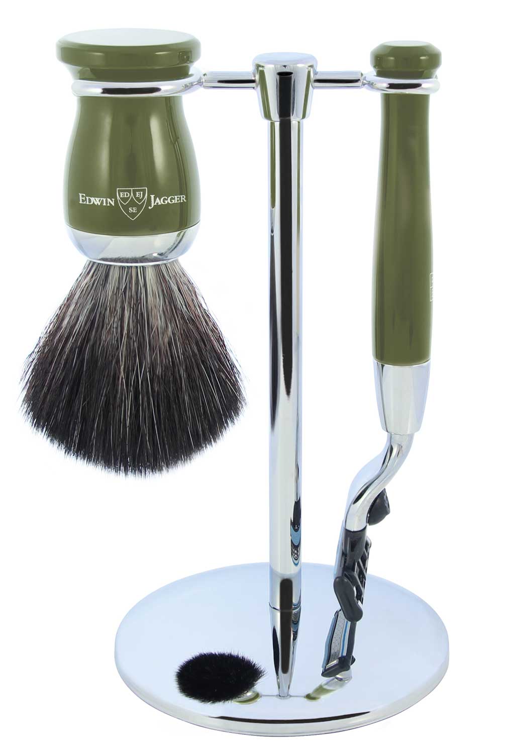 Edwin Jagger 3pc Green Gillette Mach3 Shaving Set