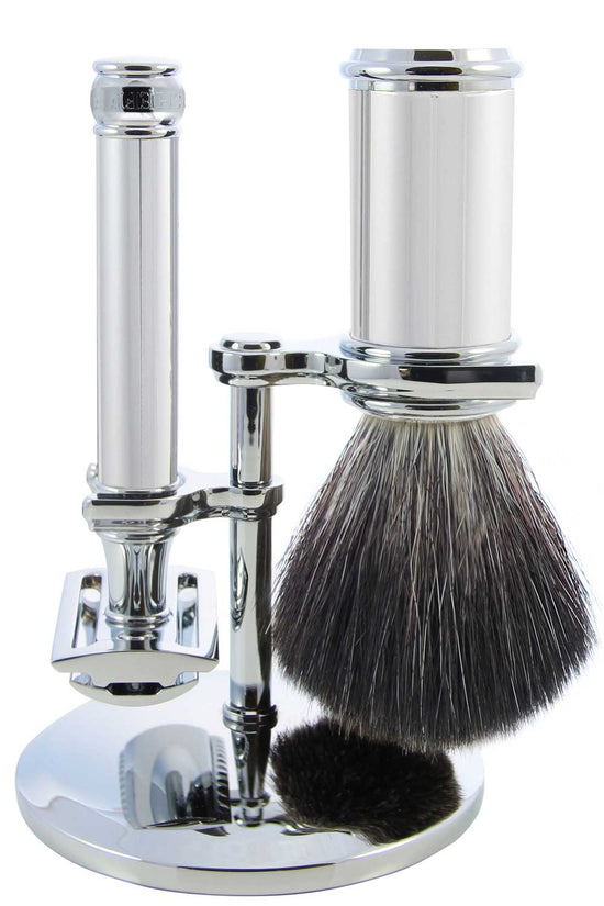 Load image into Gallery viewer, Edwin Jagger Chrome 3 Piece DE Safety Razor Set
