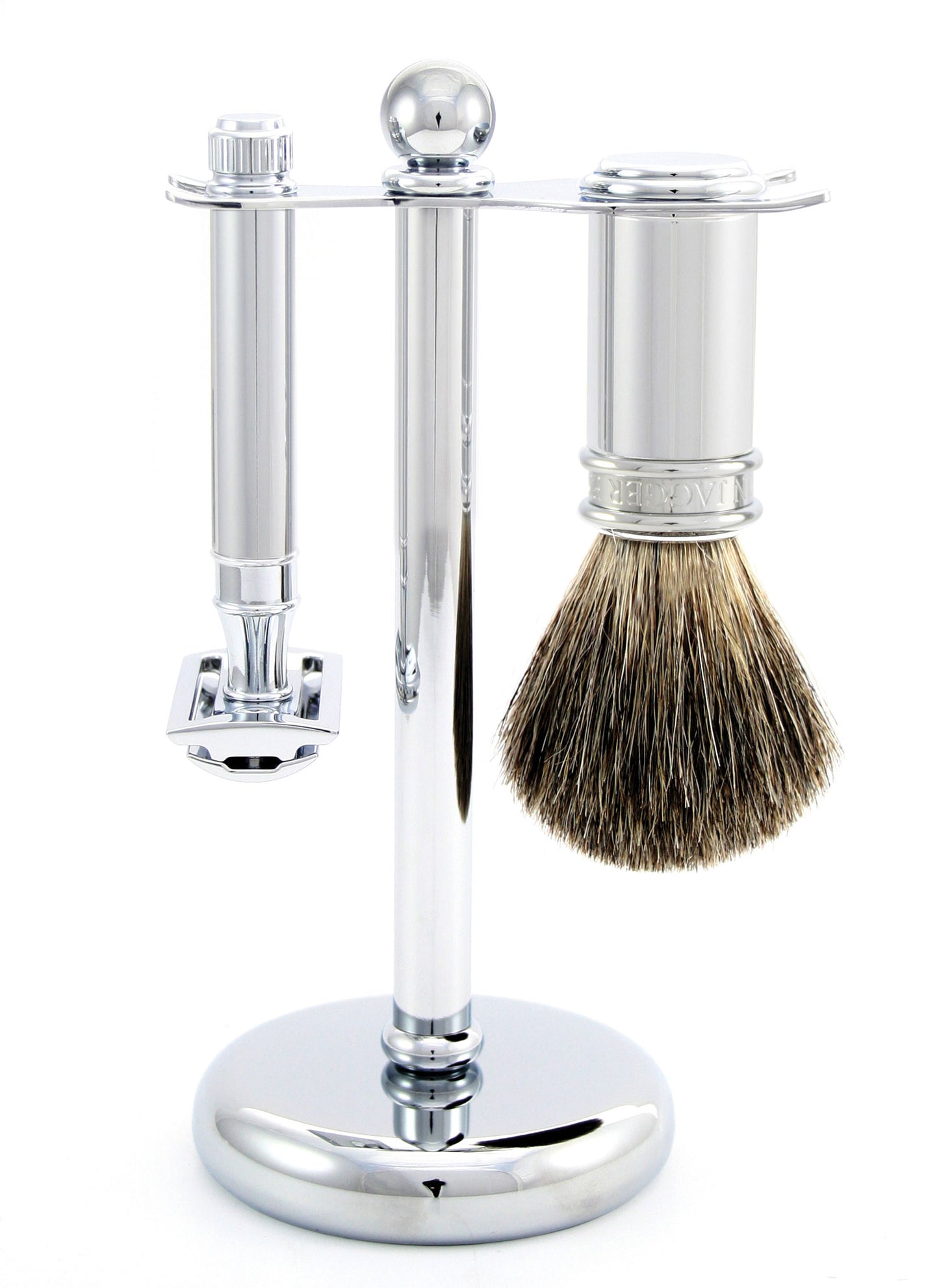 Load image into Gallery viewer, Edwin Jagger 3 Piece Shaving Set, Razor, Stand &amp;amp; Brush

