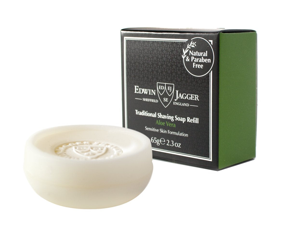 Edwin Jagger 99.9% Natural Traditional Shaving Soap Refill - Aloe vera