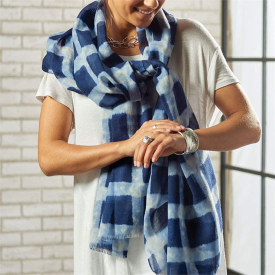 Load image into Gallery viewer, Napa Home &amp;amp; Garden Threads Scarf - Batik Plaid
